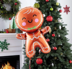 Globo Muñeco de Jengibre Navidad - 40 cm