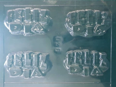 Molde PLaca de Acetato Felíz Día x 4 cavidades