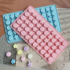 Molde de Silicona Mini Bombones / Gomitas (circulo, estrella)