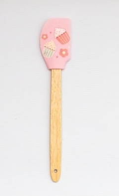 Espátula de Silicona CUPCAKES , Mango de madera reforzado 29cm