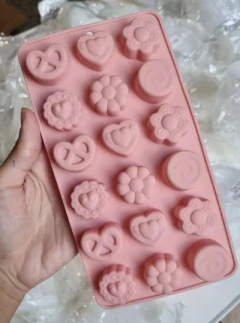 Molde de Silicona Bombon (Pretzel, Corazon, Flor)