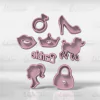 Set x 8 mini sellos / cortantes Barbie