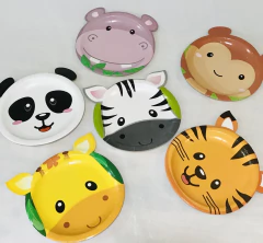 Set x 6 Platos de polipapel Animalitos de la Selva