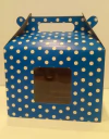 Caja Con Visor Azul a Lunares 14x14x10