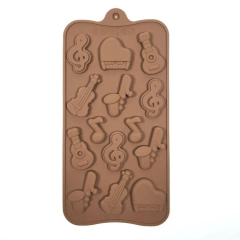 Molde Silicona Bombones Instrumentos y Notas Musicales