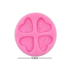 Molde Silicona Corazones x 4