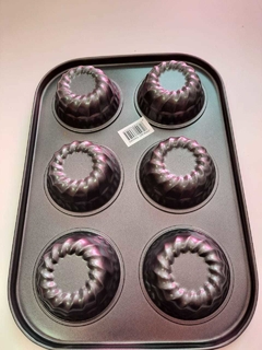 Molde Teflon, Budin, cupcake, muffin x 6