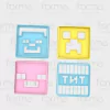 Set x 1 Cortante + 4 sellos MINECRAFT 8cm