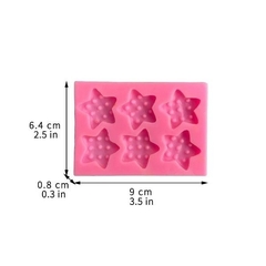 Molde de Silicona x 6 Cookies / Galletitas Estrella