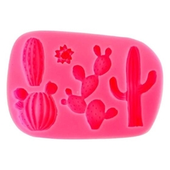 Molde de Silicona x 3 Cactus + flor - comprar online