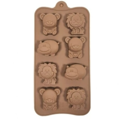 Molde de Silicona Bombones x 8 Animales - Animalitos de la Selva