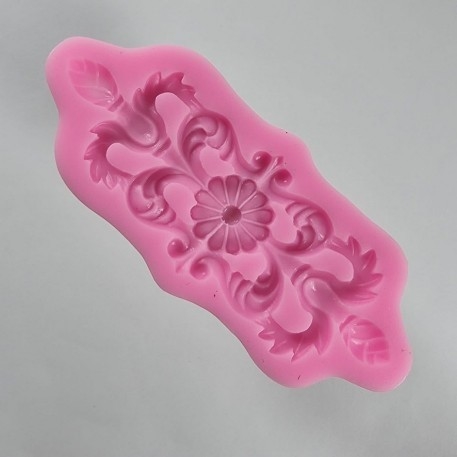 Molde de Silicona Moldura c/Flor en el medio