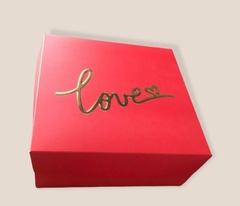 Caja Roja Bisagra Love Dorado