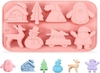 Molde De Silicona Papá Noel/Muñeco De Nieve/Reno