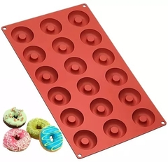Molde de Silicona x 18 Mini Donas de 4cm - comprar online