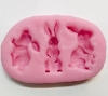 Molde De Silicona Conejos x3