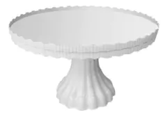Plato posa Torta plástico con Pie BLANCO 32cm