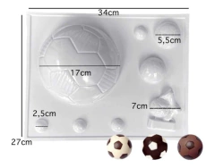 Molde Pelota 17cm Gde. de Futbol + 6 pelotas + botin Plastichok