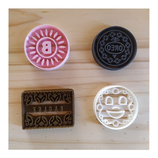 Set x 4 Cortantes Galletitas (Oreo, Sonrisa, Chocolina y Merengada)
