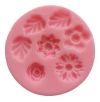 Molde de Silicona 4 Mini Flores y 3 Hojas