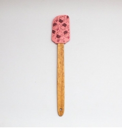 Espátula de Silicona mango de madera reforzado rosa cupcakes