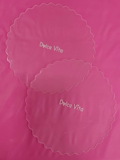 Disco Acrilico Para Tortas con Ondas x 2 Un ( 18Cm)