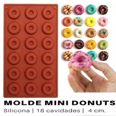 Molde de Silicona x 18 Mini Donas de 4cm