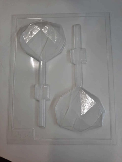 Molde Chupetin Corazon Diamante x 2
