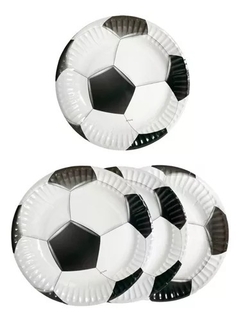 Set x 8 Platos Pelota de fútbol polipapel
