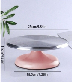 Plato Giratorio de Aluminio brillante 25cm, base antideslizante en internet