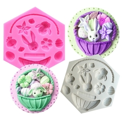 Molde de Silicona Canasta, Conejo, Oveja, Pascua