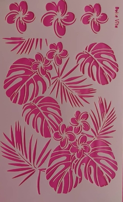 Stencil Hojas Tropicales 3