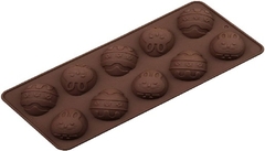 Molde De Silicona Bombon Huevo De Pascua x 10 unidades de 4cm Con Diseño