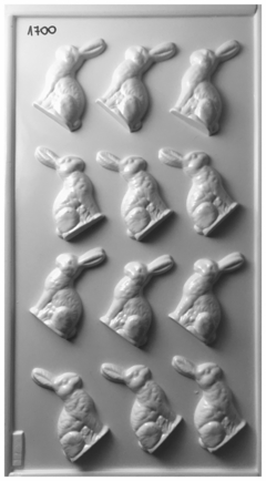 Molde Placa Semiprofesional Conejitos de Pascua x 12