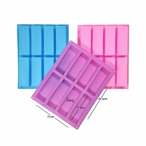 Molde Silicona Barra/Lingote x 8 Cavidades