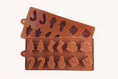 Molde de Silicona Bombon Navidad (papa noel, bota, baston, arbol, nieve)
