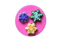 Molde de Silicona x 3 Copos de Nieve