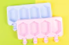 Molde de Silicona x 4 cavidades Helado chico Diamante Hexagono / Icepop