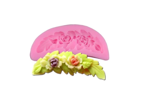 Molde de Silicona Moldura de Flores