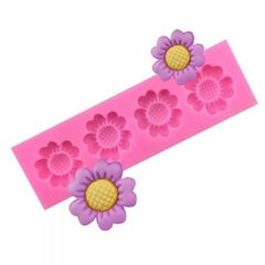 Molde Silicona Mini Flores Petalos Ondulados x 4