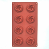 Molde Silicona Remolinos x 8 cavidades