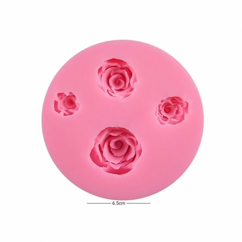 Molde Silicona Mini Rosas x 4