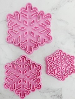 Set Cortante + Sello Copo de Nieve x 3