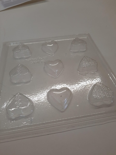 Molde placa corazones varios