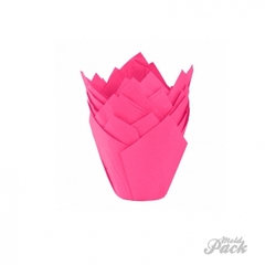 Tulipa para Cupcake/Muffins/Magdalenas Fucsia x 10 Un