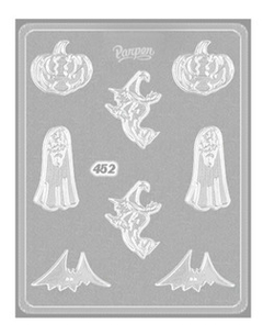 Molde Placa Calabaza-Bruja-Fantasma-Murcielago Halloween Parpen