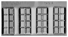 Molde Placa 2 cavidades Tableta de Chocolate