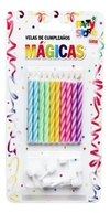 Velas Rayadas Chicas Multicolor x Unidad