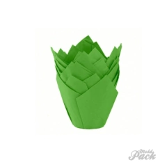 Tulipa para Cupcake/Muffins/Magdalenas Verde x 10 Un