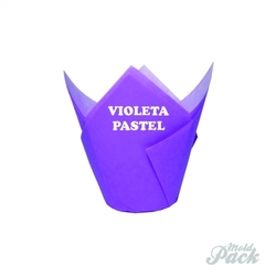 Tulipa para Cupcake/Muffins/Magdalenas Violeta Pastel x 10 Un